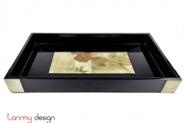 Rectangular lacquer tray with horns 45*25*H5 cm